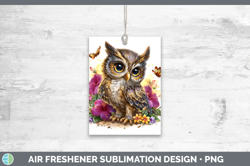 owl-air-freshener-birds-01-floral-summer-sublimation-car-sce