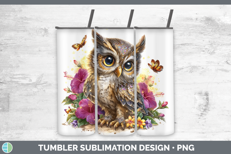 owl-tumbler-birds-01-floral-summer-sublimation-20-oz-skinny