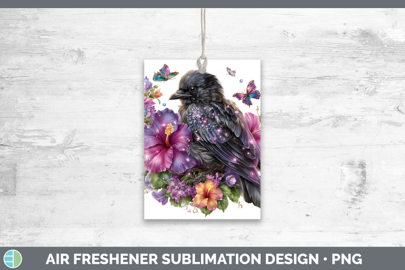 crow-air-freshener-birds-01-floral-summer-sublimation-car-sc