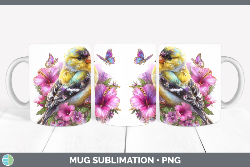 goldfinch-mug-wrap-birds-01-floral-summer-sublimation-coffee