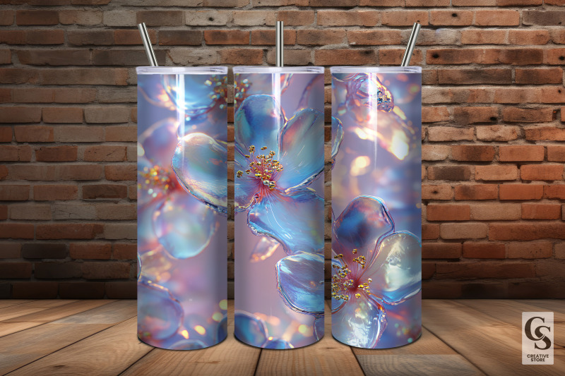 3d-iridescent-floral-seamless-patterns