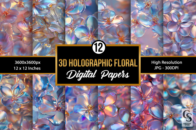 3d-iridescent-floral-seamless-patterns