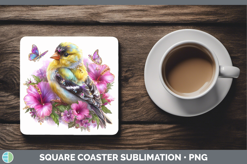 goldfinch-square-coaster-birds-01-floral-summer-sublimation