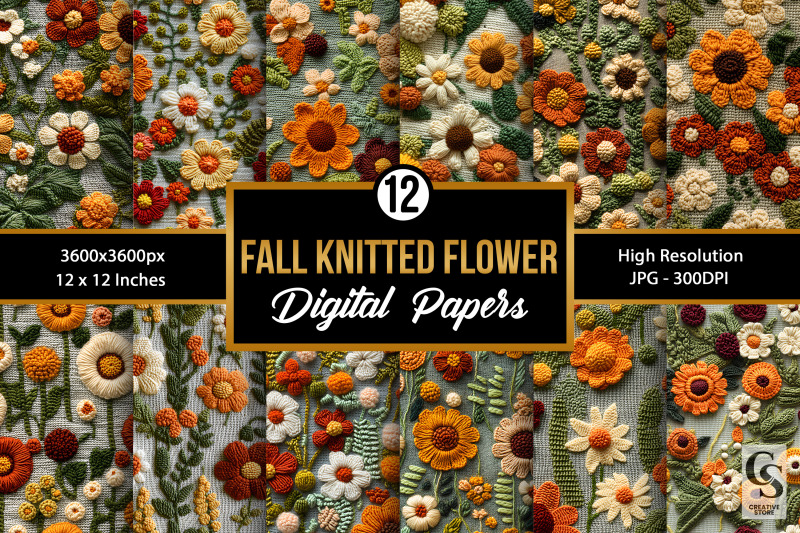 autumn-knitted-flowers-seamless-patterns