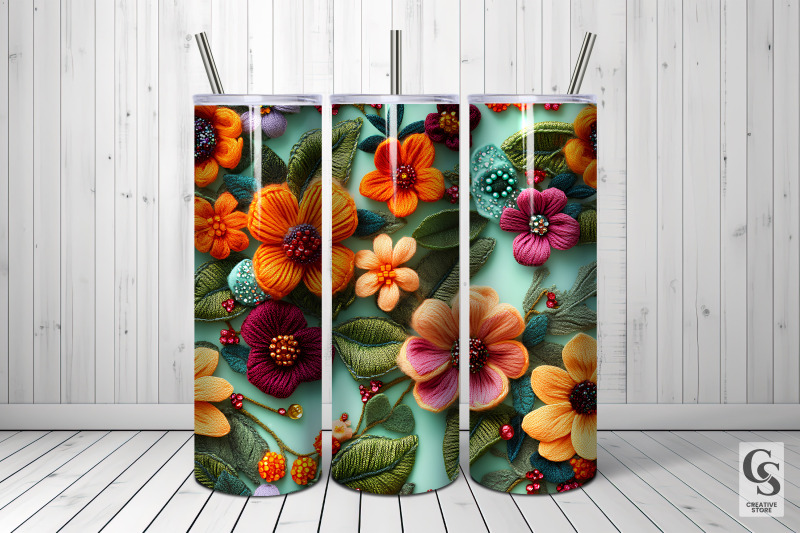tropical-felt-flowers-bright-handmade-floral-pattern