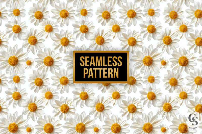 white-daisy-flowers-simple-pressed-flower-pattern