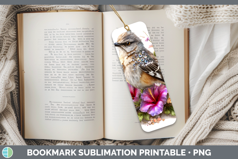 mockingbird-bookmark-birds-01-floral-summer-sublimation-prin
