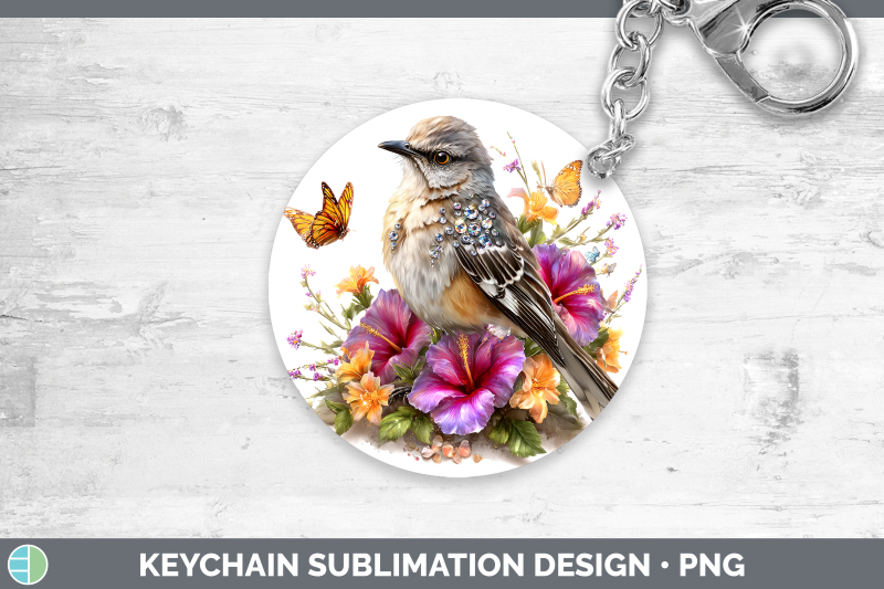 mockingbird-keychain-birds-01-floral-summer-sublimation-keyr