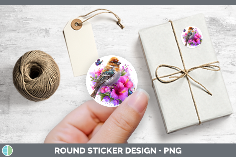 birds-01-floral-summer-pine-grosbeak-stickers-round-labels