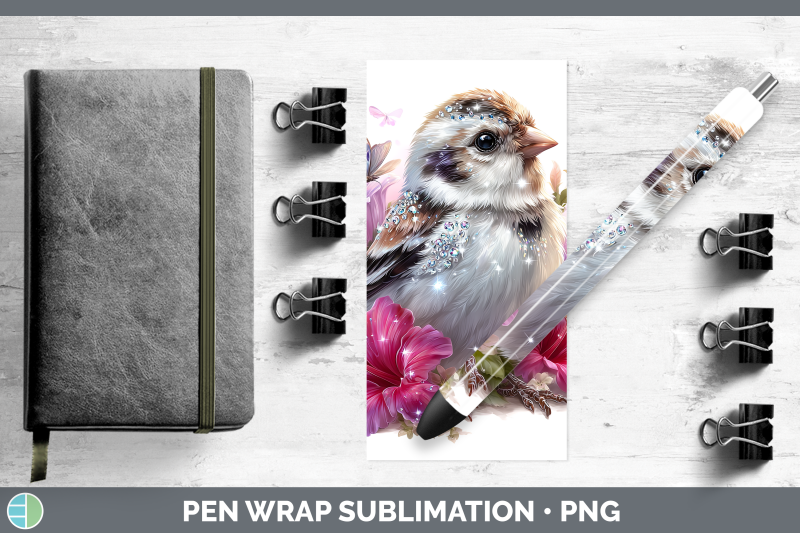 snow-bunting-pen-wrap-birds-01-floral-summer-sublimation-pen