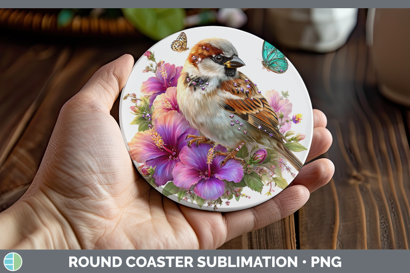 sparrow-round-coaster-birds-01-floral-summer-sublimation-coa