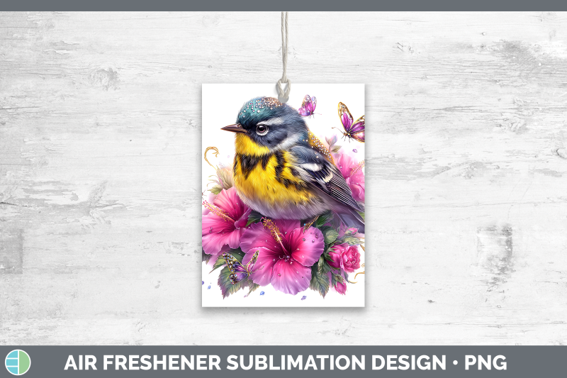 warbler-air-freshener-birds-01-floral-summer-sublimation-car