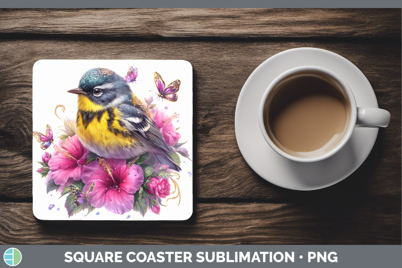 warbler-square-coaster-birds-01-floral-summer-sublimation-dr