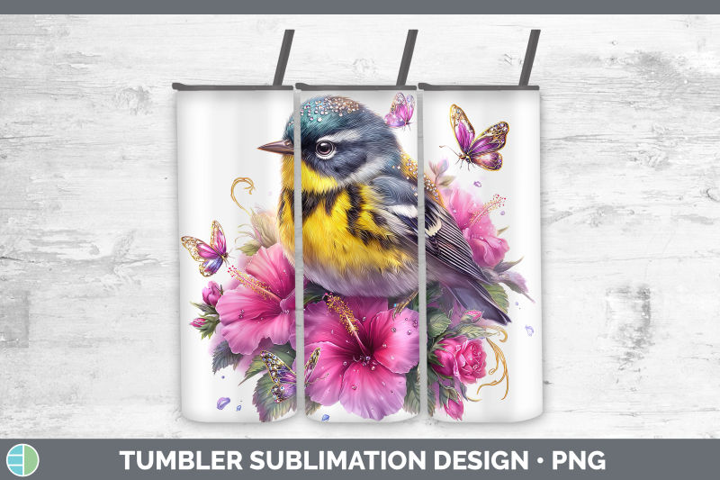 warbler-tumbler-birds-01-floral-summer-sublimation-20-oz-ski