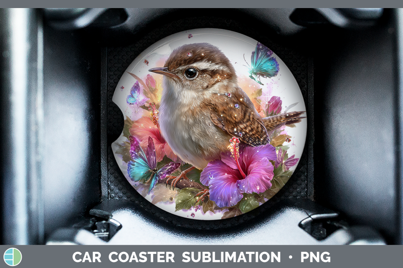 wren-car-coaster-birds-01-floral-summer-sublimation-drink-ma