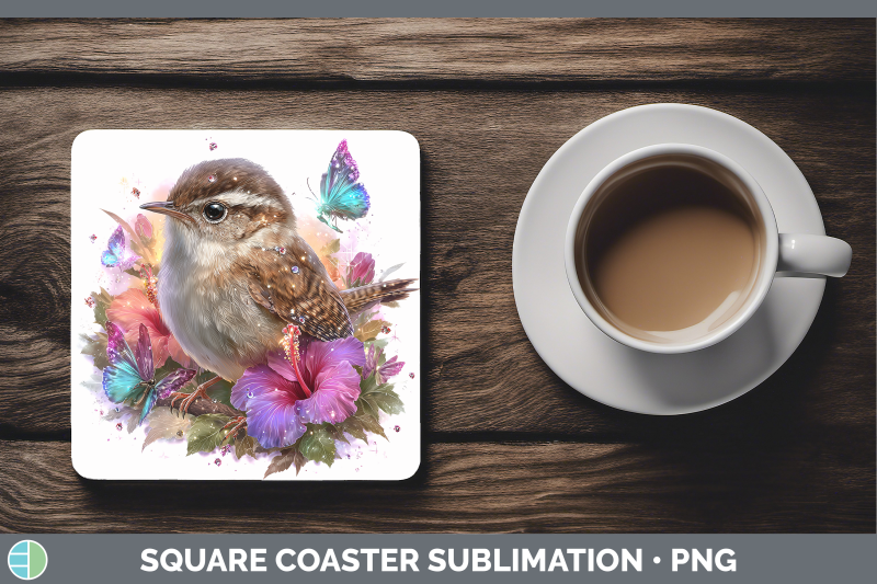 wren-square-coaster-birds-01-floral-summer-sublimation-drink