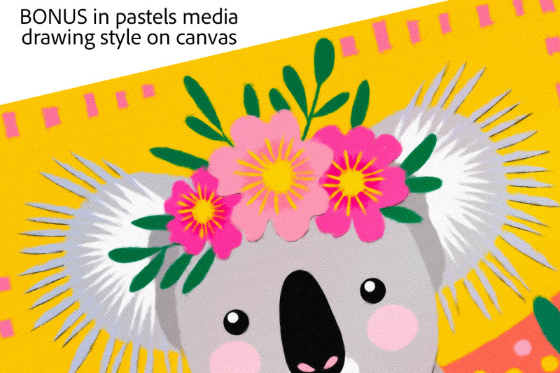 sweet-koala-flower-crown-clipart-set