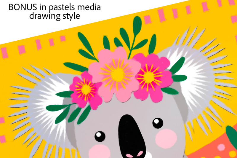 sweet-koala-flower-crown-clipart-set