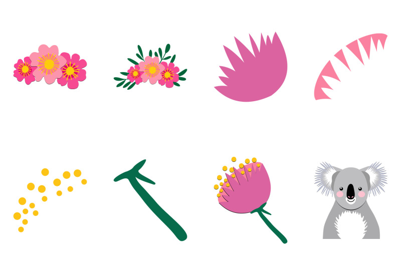sweet-koala-flower-crown-clipart-set