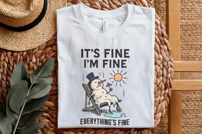 it-039-s-fine-i-039-m-fine-everything-039-s-fine-png-funny-melting-snowman-shirt