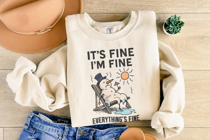 it-039-s-fine-i-039-m-fine-everything-039-s-fine-png-funny-melting-snowman-shirt