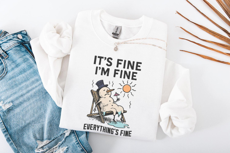 it-039-s-fine-i-039-m-fine-everything-039-s-fine-png-funny-melting-snowman-shirt