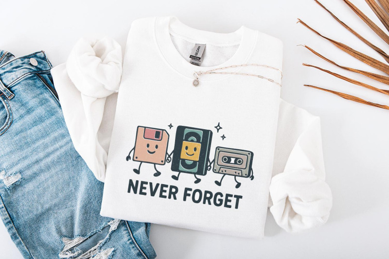 never-forget-png-retro-technology-digital-download-funny-vintage-nos