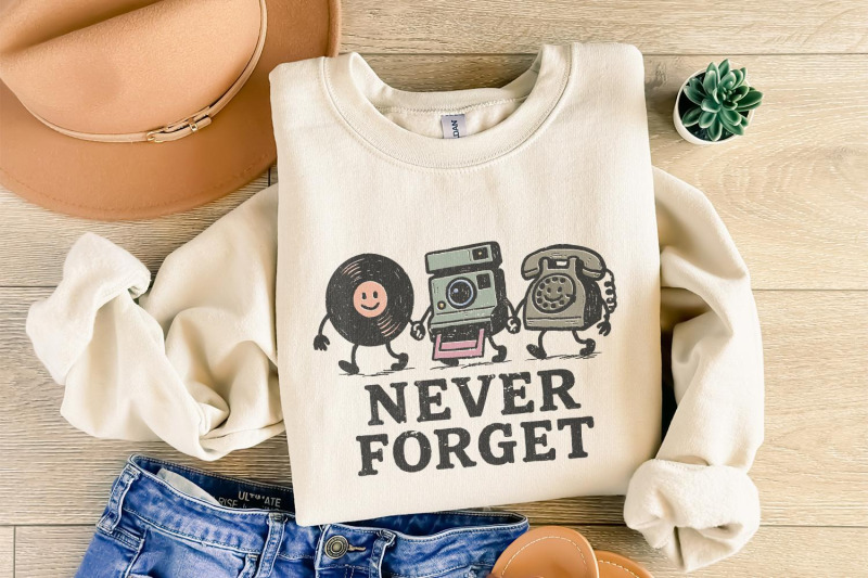 never-forget-png-retro-vinyl-camera-phone-printable-nostalgic-90s-di