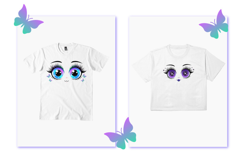 kawaii-doll-eyes-clipart-set