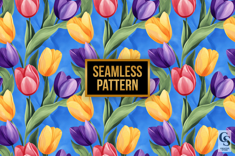 colorful-tulip-flowers-seamless-patterns