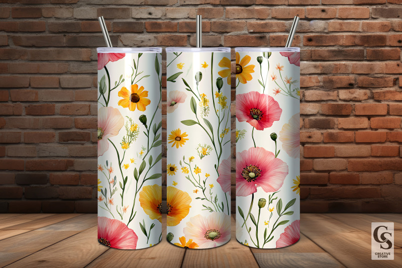 poppy-watercolor-flowers-seamless-pattern