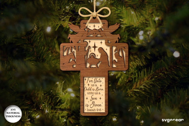 nativity-cross-ornaments-laser-cut