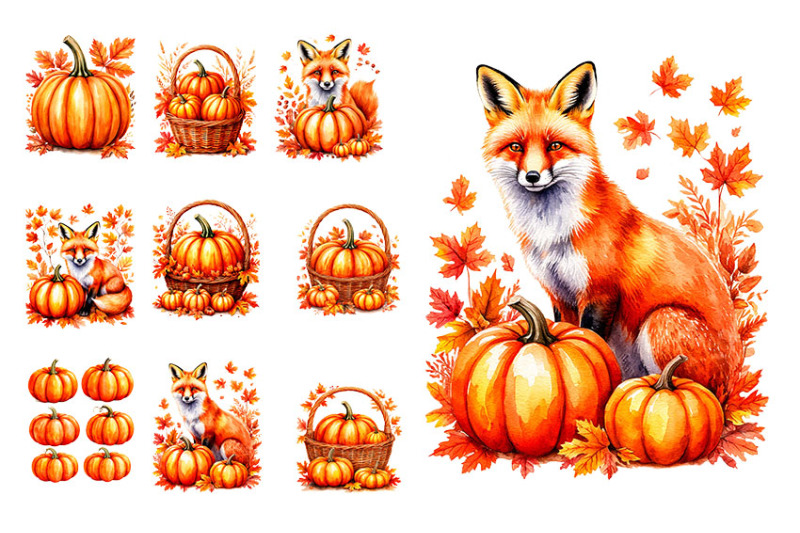 fox-with-orange-pumpkin-and-autumn-leaves-png