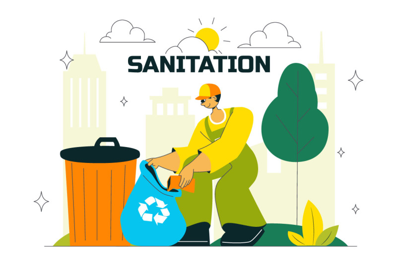 10-sanitation-vector-illustration