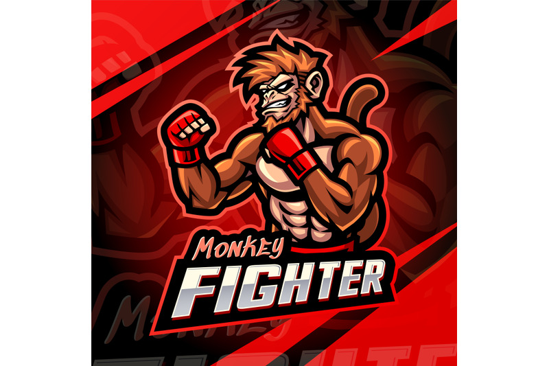monkey-fighter-esport-mascot-logo-design