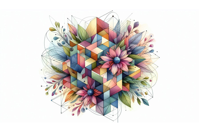 3d-floral-geometry
