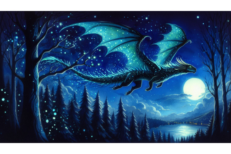 bioluminescent-dragon-midnight-flight
