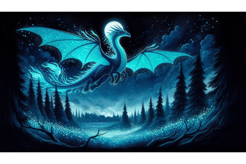 bioluminescent-dragon-midnight-flight