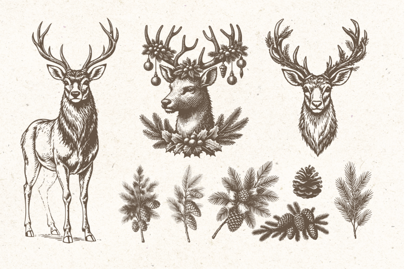 vintage-christmas-clipart-bundle