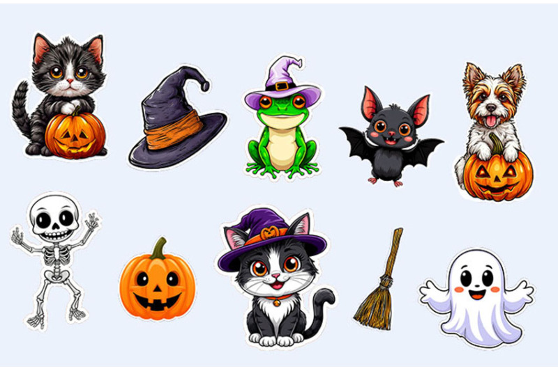 halloween-stickers-ghost-cat-bat-frog-dog-skeleton-png-jpeg