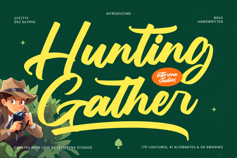 hunting-gather-bold-handwritten-font