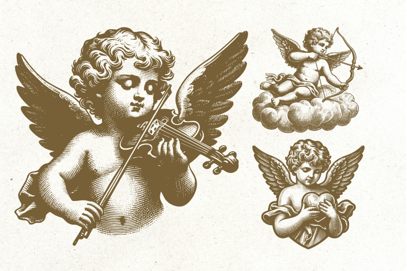 vintage-cupid-amp-angel-bundle-14-illustrations-6-pre-made-prints