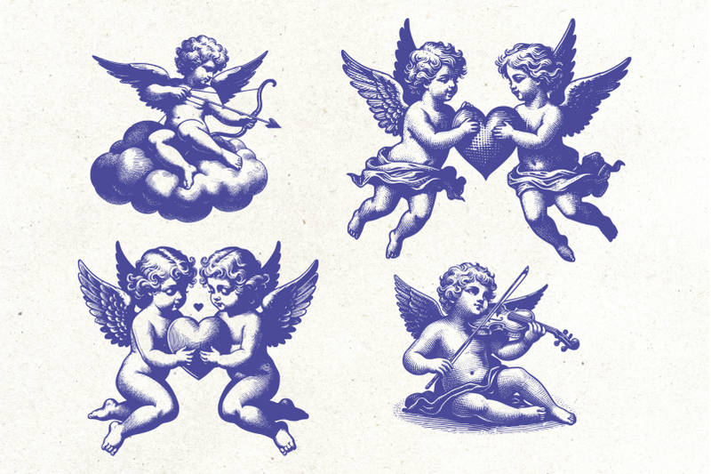 vintage-cupid-amp-angel-bundle-14-illustrations-6-pre-made-prints