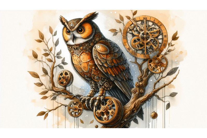 clockwork-owl-tree-perch