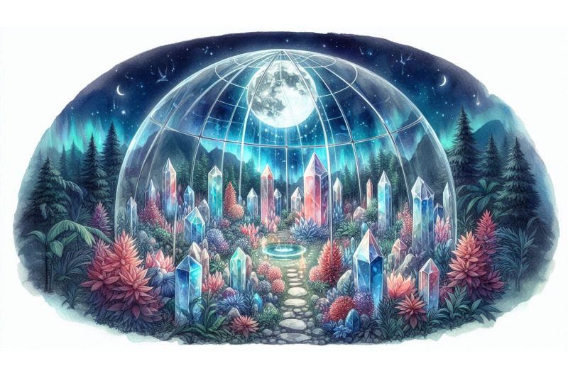 crystal-garden-inside-glass-dome