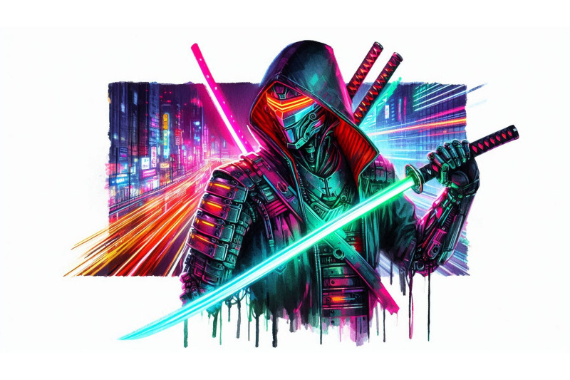 cyberpunk-samurai-neon-katana
