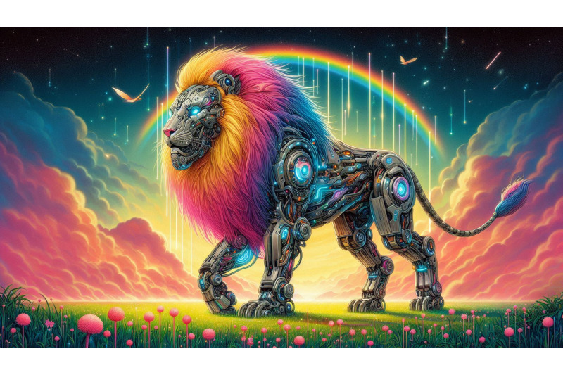 detailed-mecha-lion-render