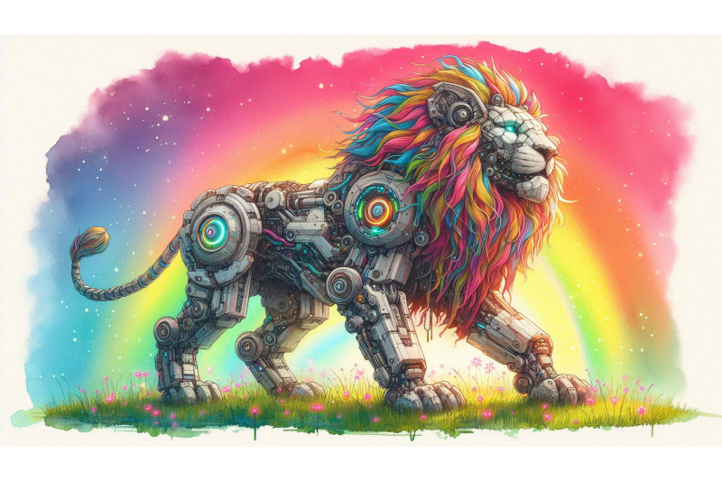 detailed-mecha-lion-render