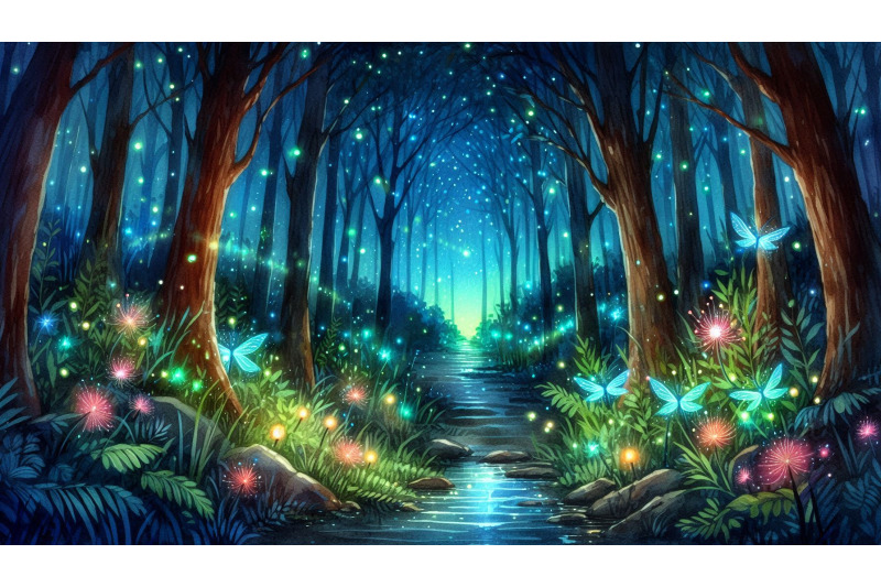 fireflies-in-magical-forest-path