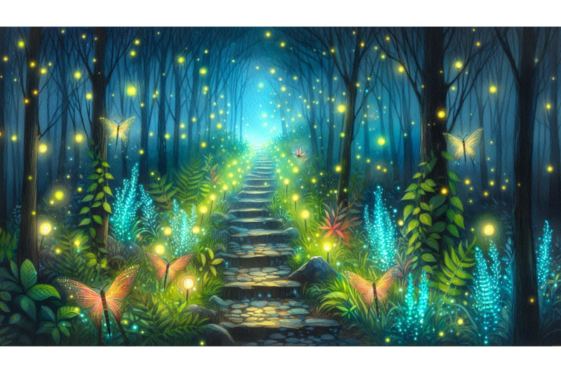 fireflies-in-magical-forest-path